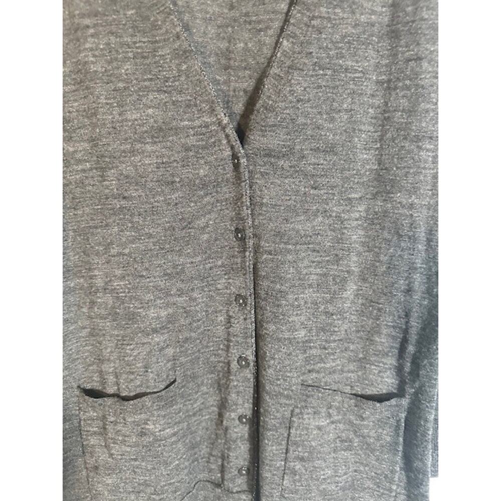 Gap Button Down V-Neck Long Sleeve Wool Blend Cardigan Dark Gray Women Sz S - Picture 5 of 9